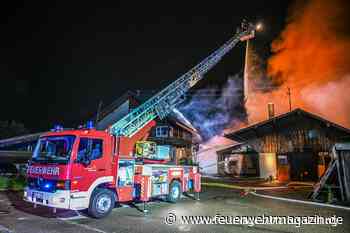 Zwei 1.000 Quadratmeter große Hallen im Vollbrand