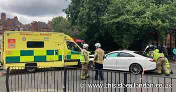Rosslyn Hill, Hampstead crash near Royal Free Hospital: Paramedic hurt