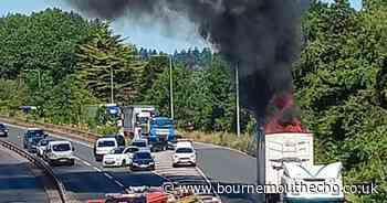 Road closed after a 'huge' lorry fire on A31