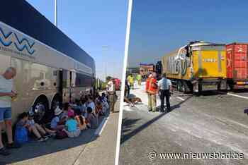 E34 na 7 uur opnieuw vrijgegeven na ongeval met vier vrachtwagens en één auto