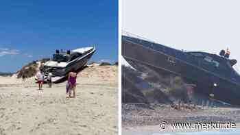 Luxus-Yacht kracht auf beliebten Urlauber-Traumstrand: Mittelmeer-Touristen fassungslos