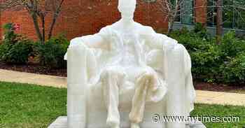 A Wax Statue of Lincoln Melted Into a Meme