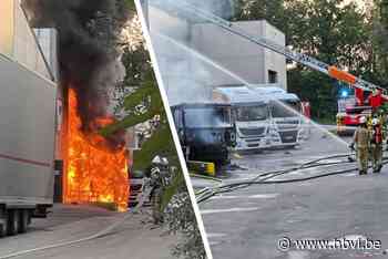 Vrachtwagen brandt volledig uit in Houthalen en zorgt voor dikke rookpluim