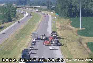 Semi fire slows traffic on I-69 in Huntington County