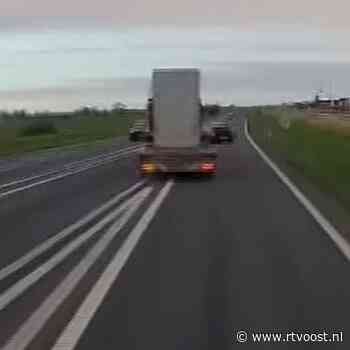 VIDEO | Oost op het Asfalt: trucker moet vol in de ankers voor kerende automobilist