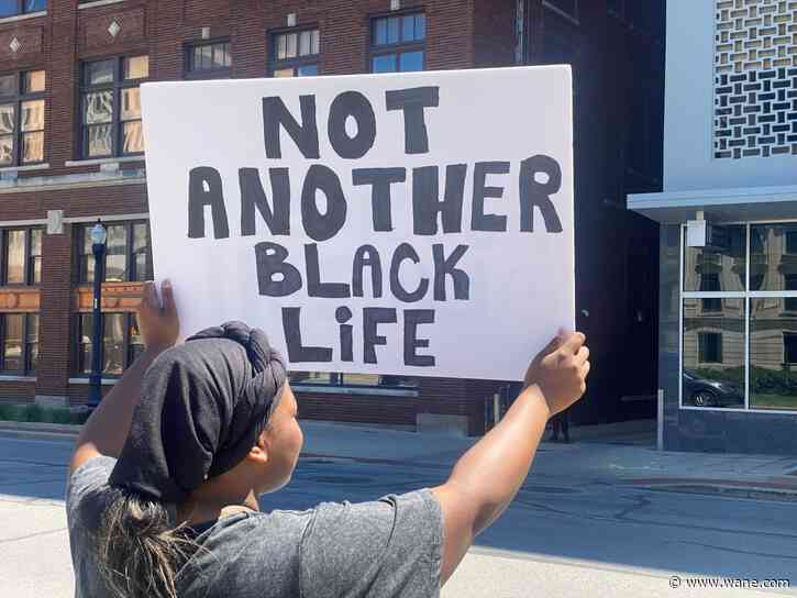 Protest against police brutality underway in front of Allen County Courthouse