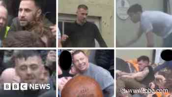 Six men sought over violence reports at ball game