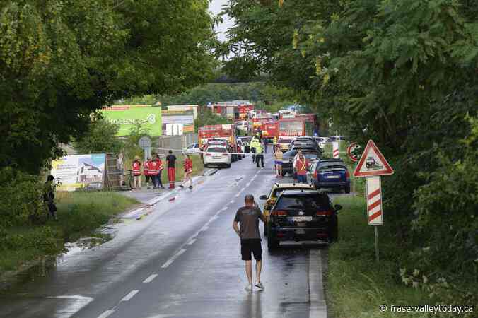 Prague-to-Budapest train collides with a bus in Slovakia, killing 5 people and injuring 5