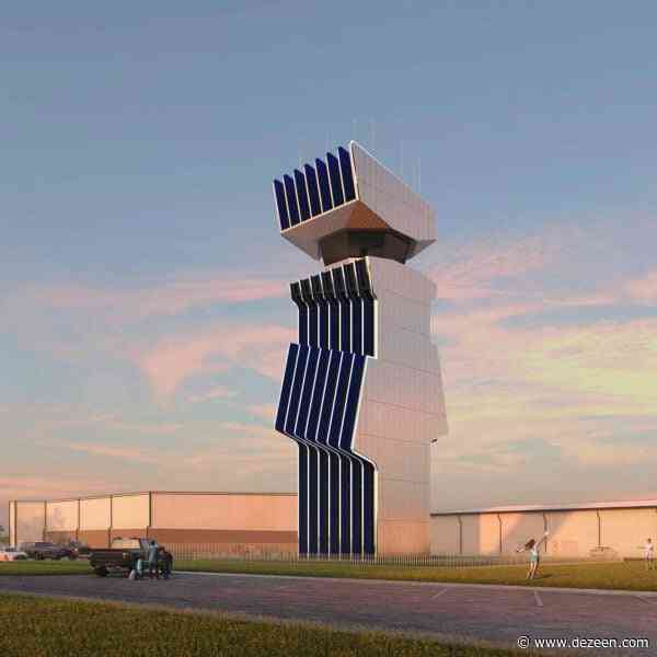Marlon Blackwell Architects unveils "sentinel" design for air traffic control tower in Columbus