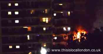 Rymill Street North Woolwich: Huge fire in block of flats