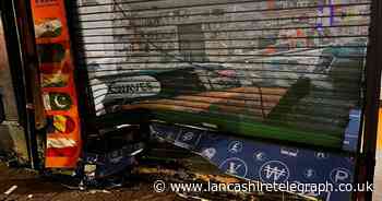 No arrests after car smashes into Blackburn store front