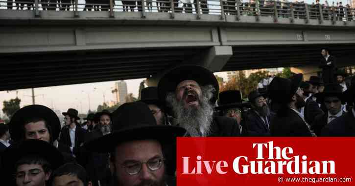Israel-Gaza war live: ultra-Orthodox Jews block major highway in protest against Israel’s new military service ruling