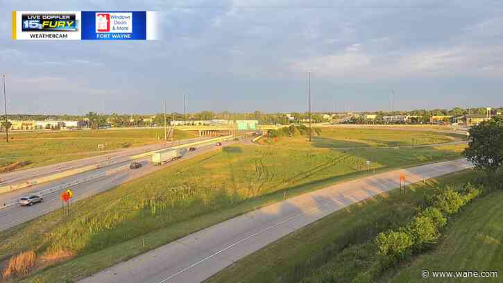 Scattered rain moving through