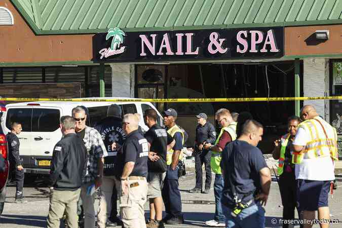Minivan slams into a Long Island nail salon, killing 4 and injuring 9, fire official says