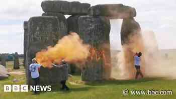 Third arrest after Stonehenge sprayed with powder paint