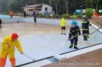Unwetter: „Land unter“ im Freibad Vlotho