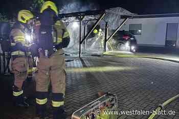 Bad Oeynhausen: Feuerwehr löscht Carport an der Wilhelmstraße