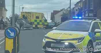 Church Road, Harold Wood crash: Car overturns and woman injured