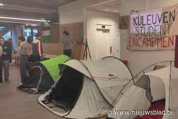 Pro-Palestijnse studenten nog altijd aanwezig in bezet KU Leuven-gebouw