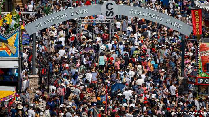 Alberta's premier, Opposition leader saddle up to flip pancakes at Calgary Stampede