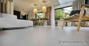 Sandfarbene PU-Bodenbeschichtung in Betonoptik