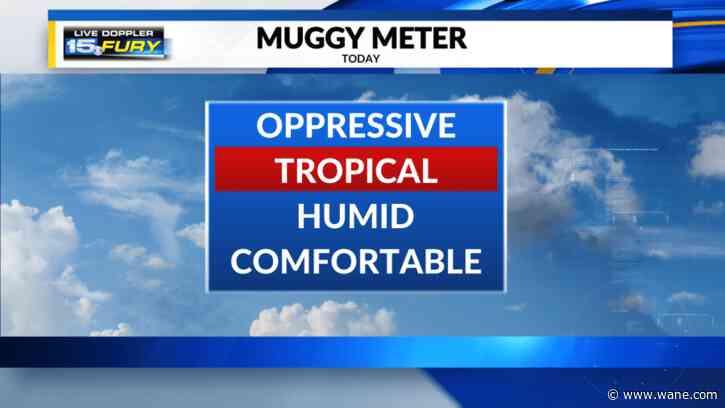 Heat/humidity and showers return today