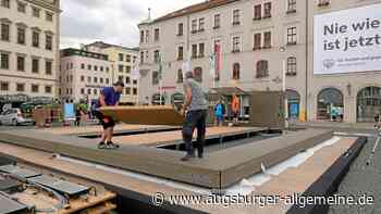 Wasserspielplatz auf dem Augsburger Rathausplatz startet einen Tag später