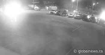 Video appears to show several trucks being lit on fire in Vaughan, Ont.