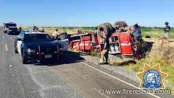 3 Calif. firefighters hospitalized after fire engine overturns