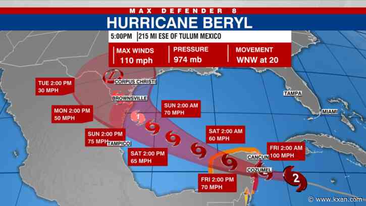 Hurricane Beryl becomes Category 3 storm again ahead of landfall