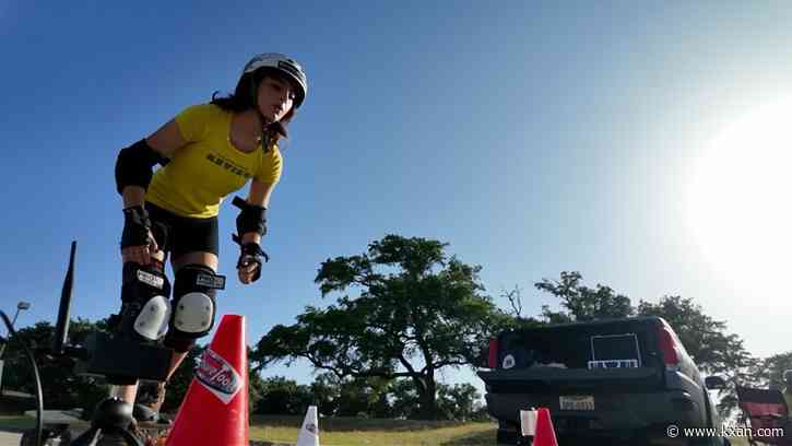 Cedar Park teenage slalom skateboarder goes for world record