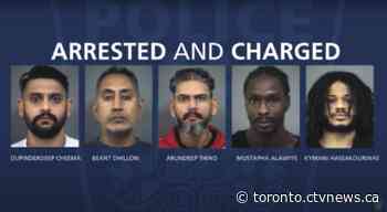 Peel police make five arrests in 'violent extortion incidents'