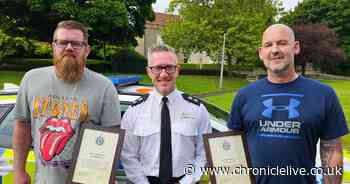 Delivery drivers honoured for bravery after alleged brawl breaks out at Washington hotel