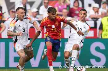 Spanje knikkert gastland Duitsland uit het EK: in slotminuten van verleningen beslist kopbal spectaculair duel (maar Duitsers gaan zich bestolen voelen)