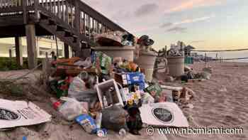 Volunteers pick up 880 lbs of trash on Deerfield Beach after the Fourth of July