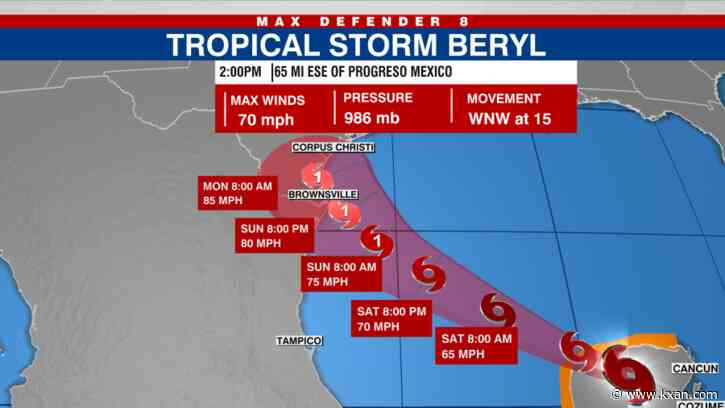 LIVE TRACKER: Beryl about to re-enter Gulf of Mexico with sights on Texas