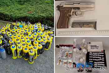 Antwerpse politie vindt 116 flessen lachgas en vuurwapen in Airbnb: zeven verdachten opgepakt