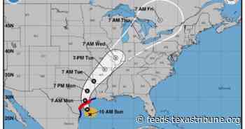Tropical Storm Beryl is on a path to hit the Texas coast as a hurricane Monday