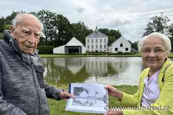 Na tachtig jaar poseren Jef en Jacqueline opnieuw voor de foto aan kasteel Saint-Paul