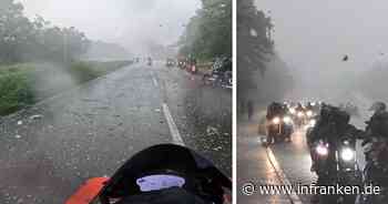 Hagel-Unwetter trifft Biker beim "Toy Run" Bamberg - "so heftig"