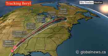 Remnants of Hurricane Beryl expected to hit Canada, torrential downpours possible