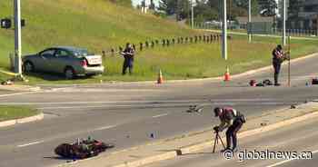 Man critically injured in northwest Calgary motorcycle crash: police