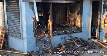 Cycle Stop, South Tottenham, destroyed after e-bike fire