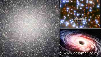 Huge black hole 8,200 times the size of the Sun is discovered in a neighbouring star cluster - and scientists say it's the 'missing link' in the formation of these mysterious voids