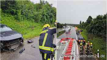 Auf A94 bei Neuötting: Autofahrer (43) kommt ins Schleudern und landet in Grünstreifen