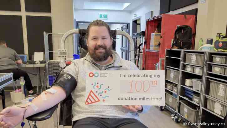 Abbotsford man selflessly reaches the century mark as prolific Fraser Valley blood donor