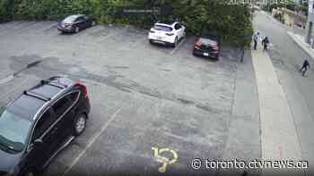 Video shows individuals running for safety after daytime shooting in downtown Hamilton