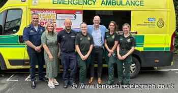 Iain Dowie visits ambulance staff after Chorley cardiac arrest