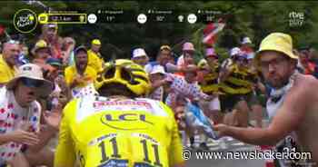 Toeschouwer misdraagt zich op slotklim Tour de France: Tadej Pogacar krijgt zak chips in gezicht