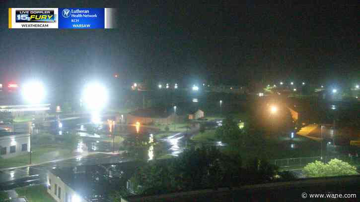 Showers and thunderstorms bring heavy rain and lightning